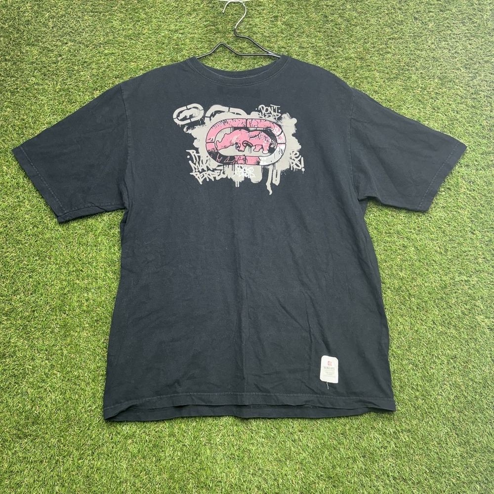 Ecko Unltd Y2K Shirt Mens 2XL Black Graphic Logo Tee Grunge Skater 2000s
